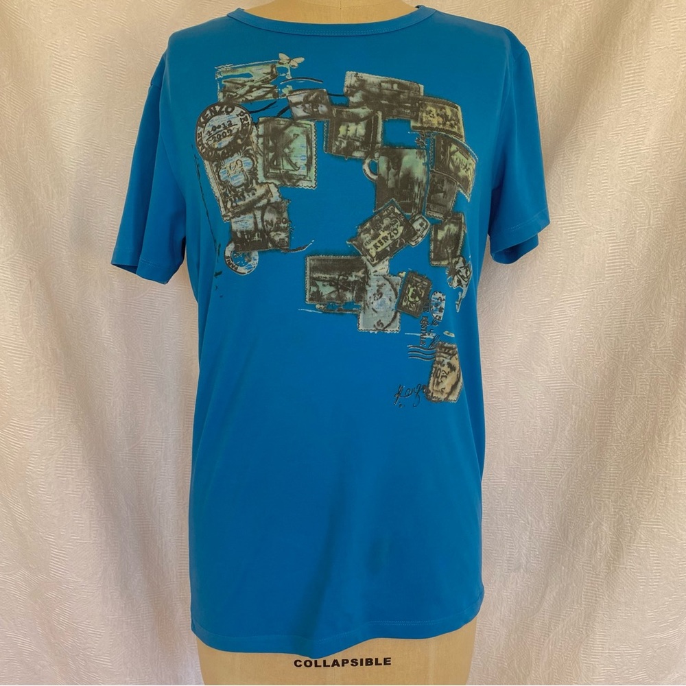 Kenzo women’s blue printed short sleeve tshirt